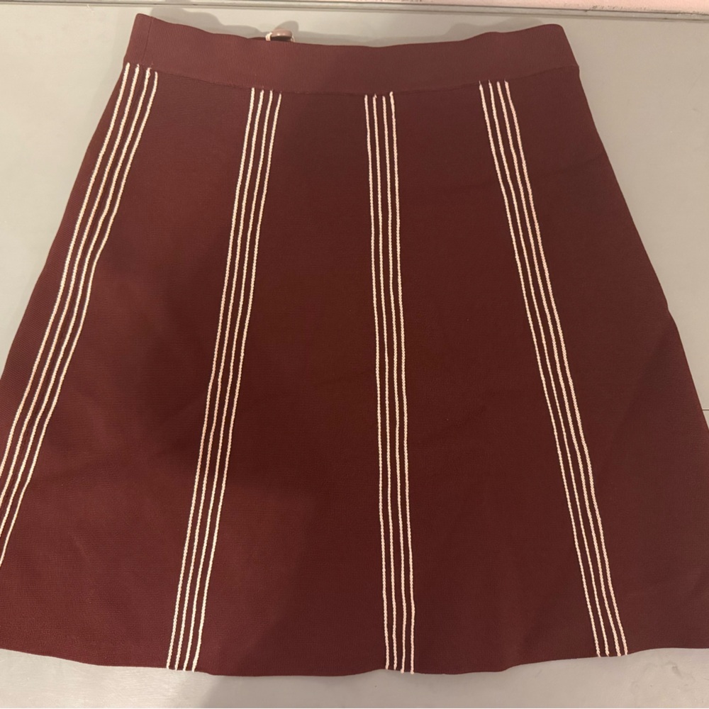 Sandro Brown A-Line Knit Skirt - Picture 4 of 7
